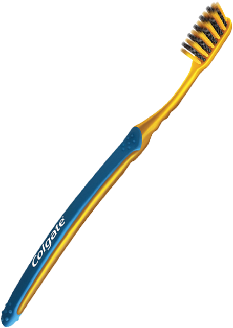 Colgate Toothbrush Yellowand Blue PNG Image