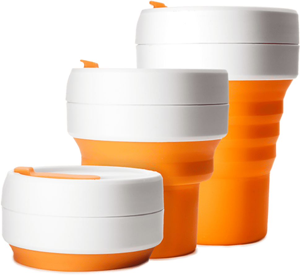 Collapsible Silicone Cups Set PNG Image