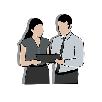 Colleagues Collaboratingwith Tablet PNG Image