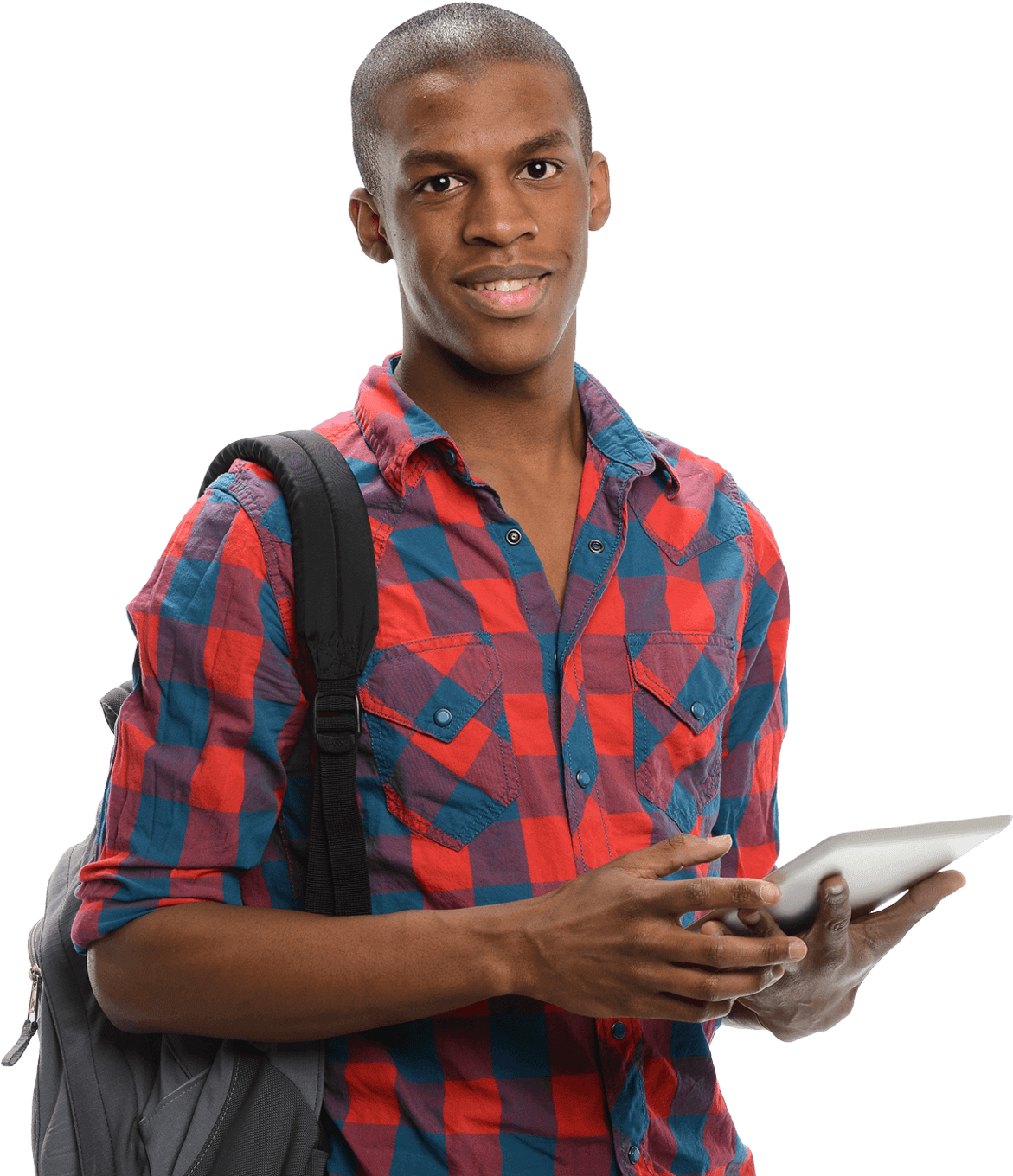 College Studentwith Tablet PNG Image