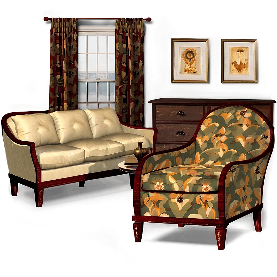 Colonial Living Room Tradition Png Gnj PNG Image