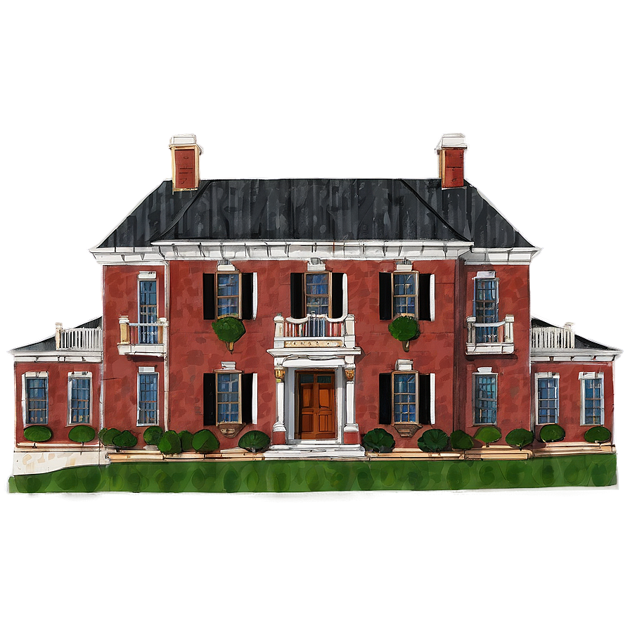 Colonial Mansion Blueprint Png 28 PNG Image