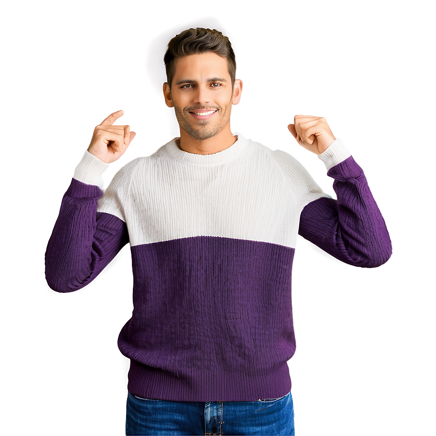 Color Block Crewneck Sweater Png Bjq PNG Image