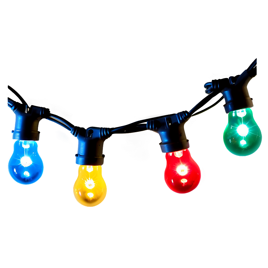 Colored Bulb Christmas String Lights Png Ssw91 PNG Image