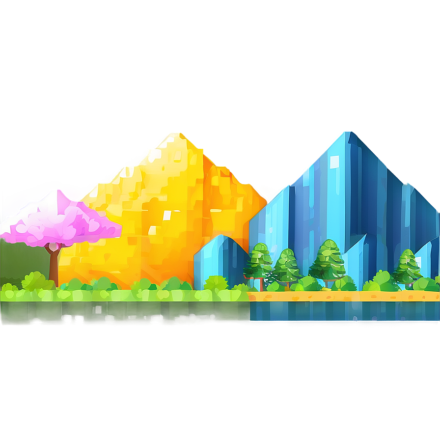 Colorful 16 Bit Landscapes Png 26 PNG Image