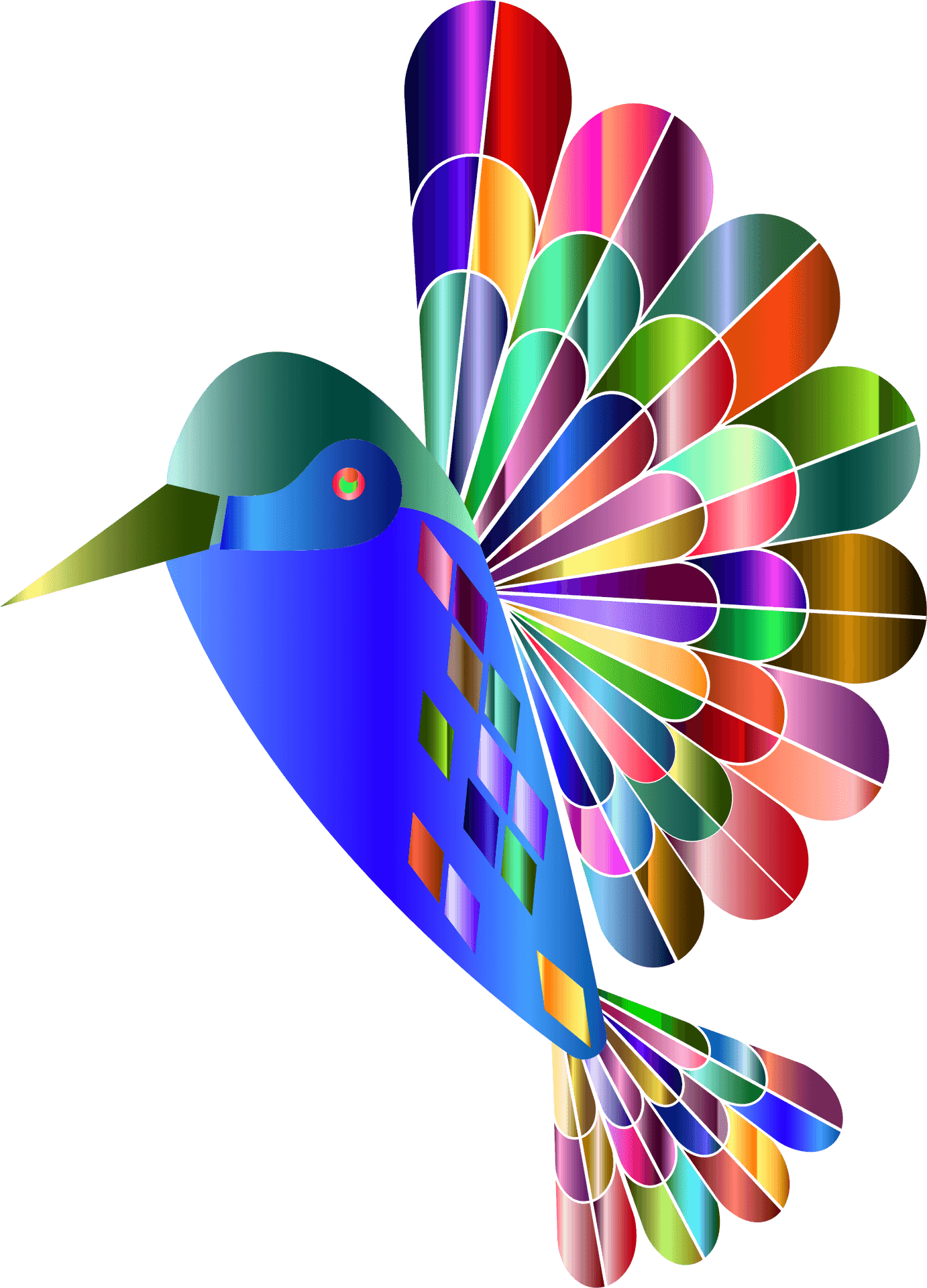 Colorful Abstract Bird Art PNG Image