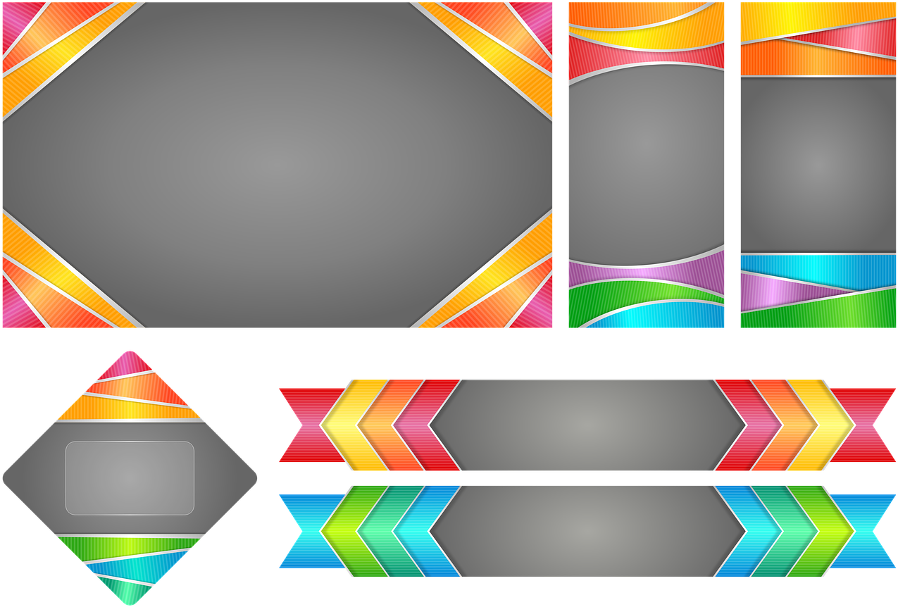 Colorful Abstract Borders Collection PNG Image