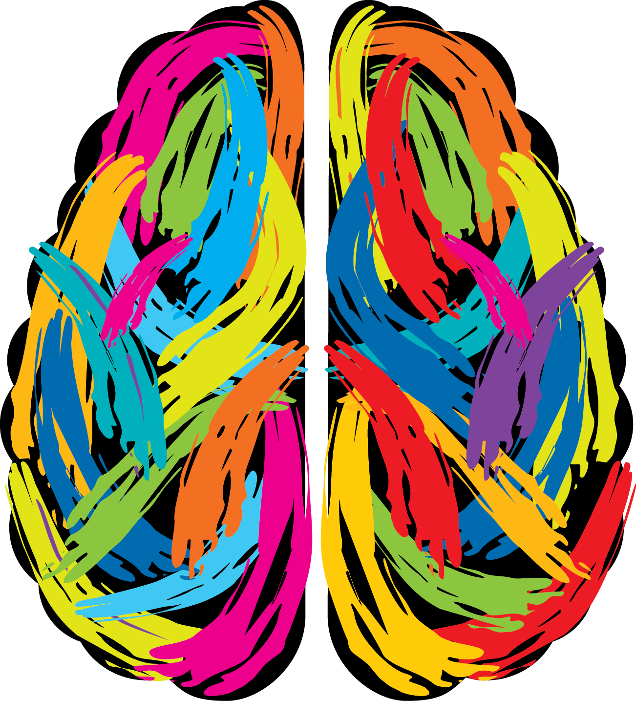 Colorful Abstract Brain Art PNG Image