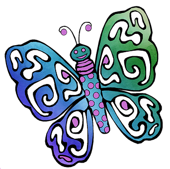 Colorful Abstract Butterfly Art PNG Image