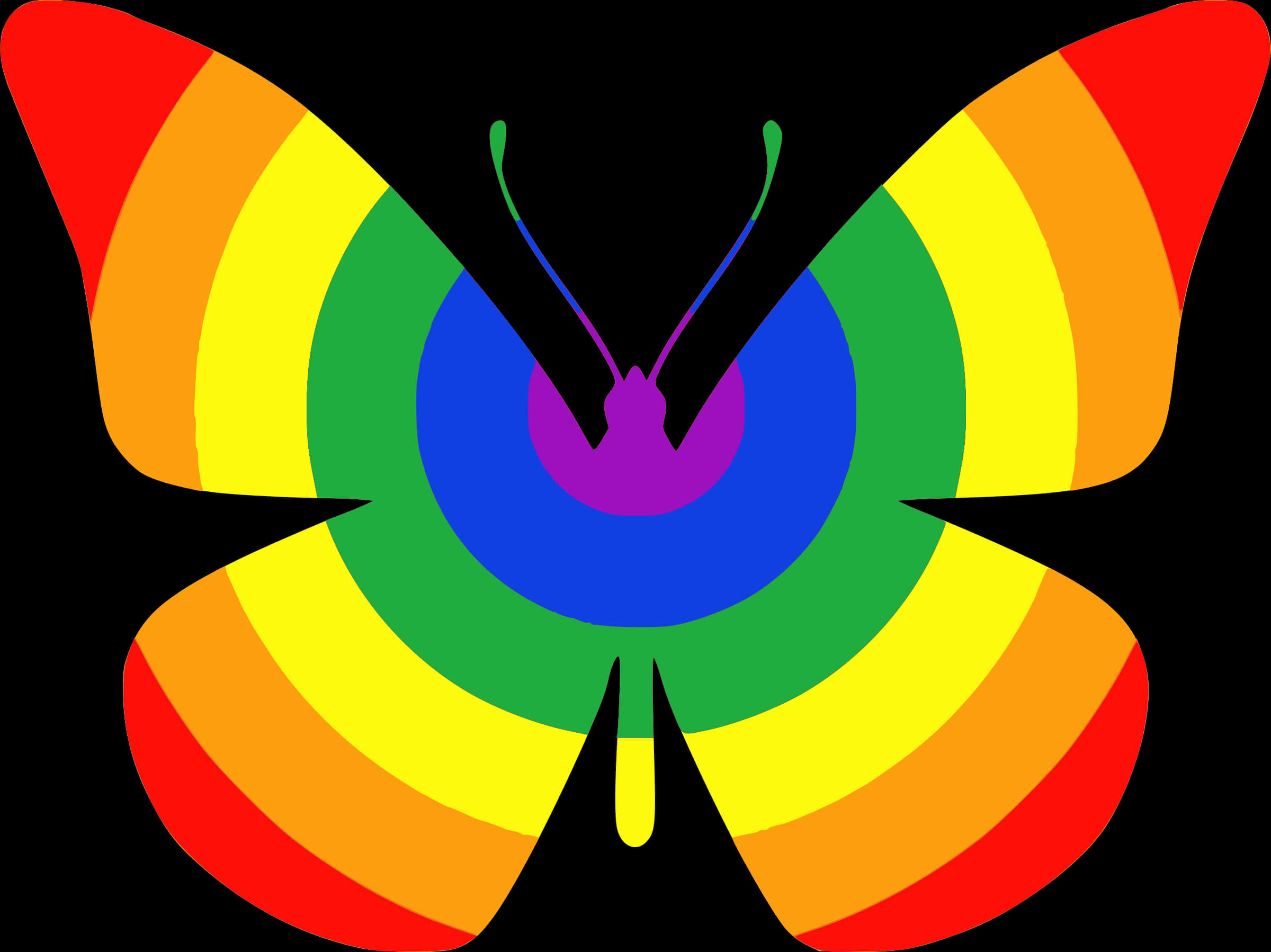 Colorful Abstract Butterfly Art PNG Image