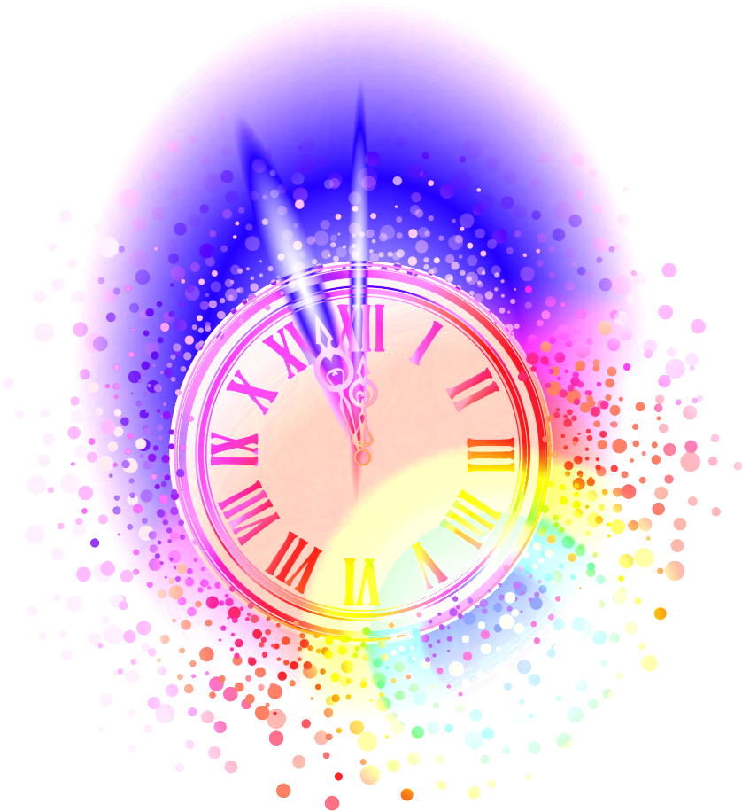 Colorful Abstract Clock Bubble PNG Image