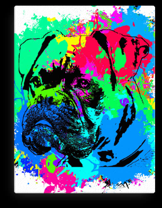 Colorful Abstract Dog Art PNG Image