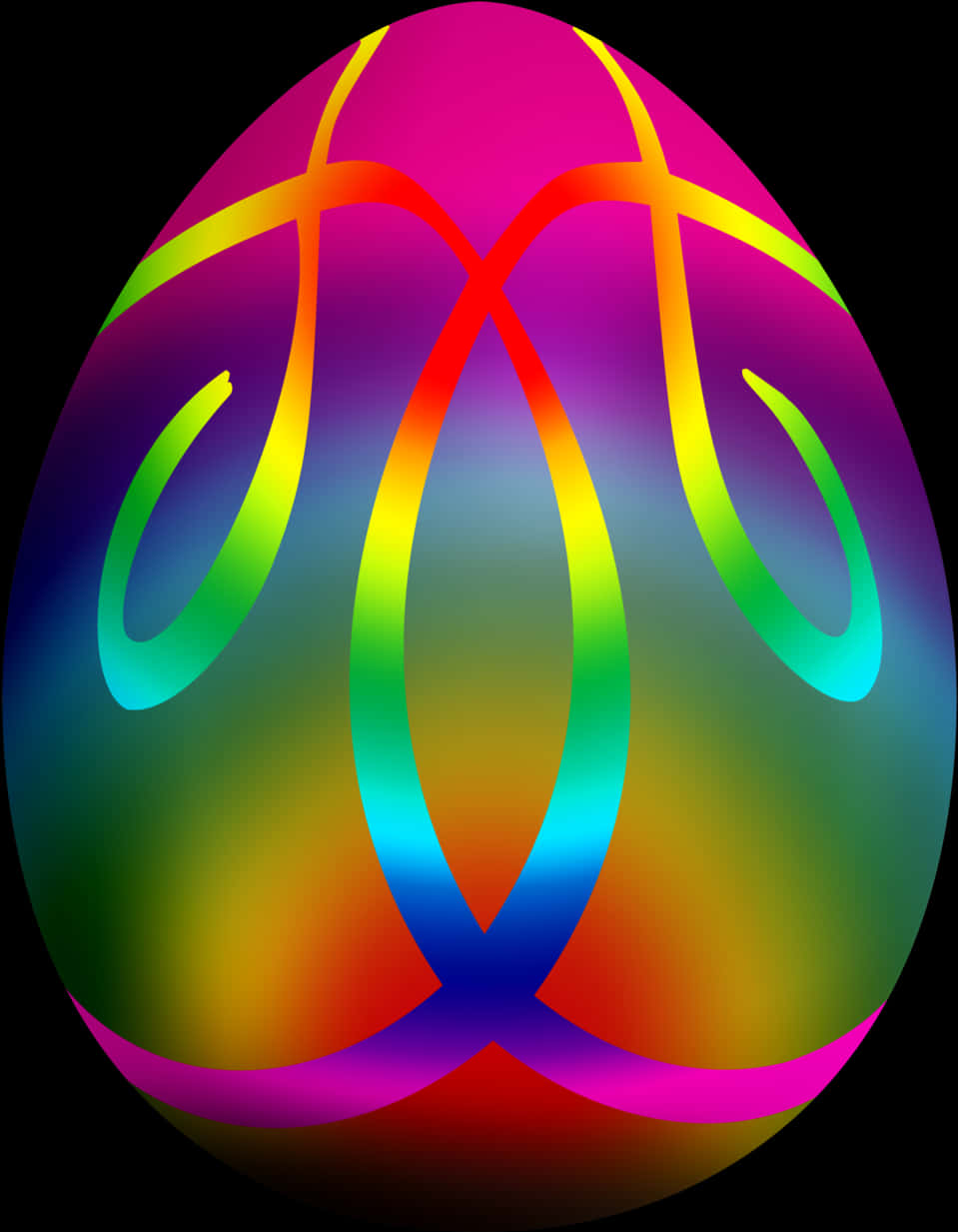 Colorful Abstract Egg Art PNG Image