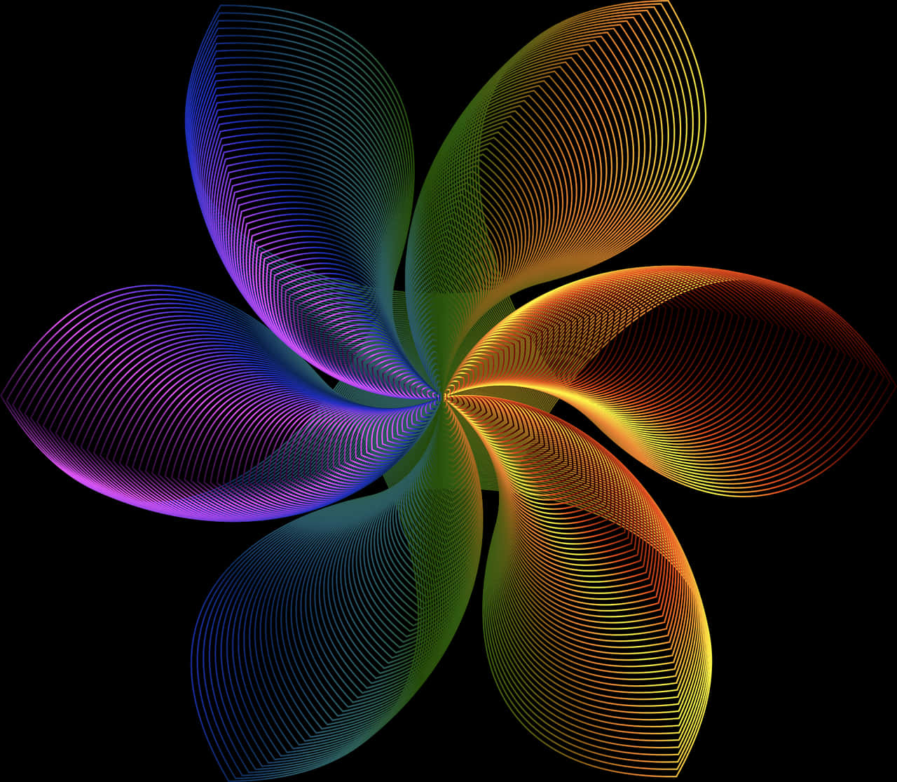 Colorful Abstract Floral Design PNG Image