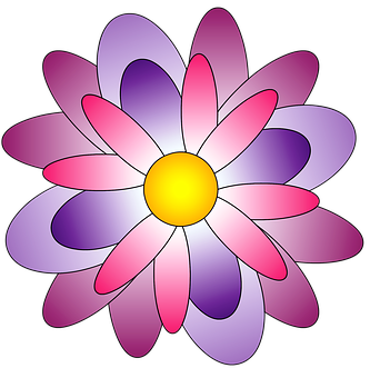 Colorful Abstract Flower Illustration PNG Image