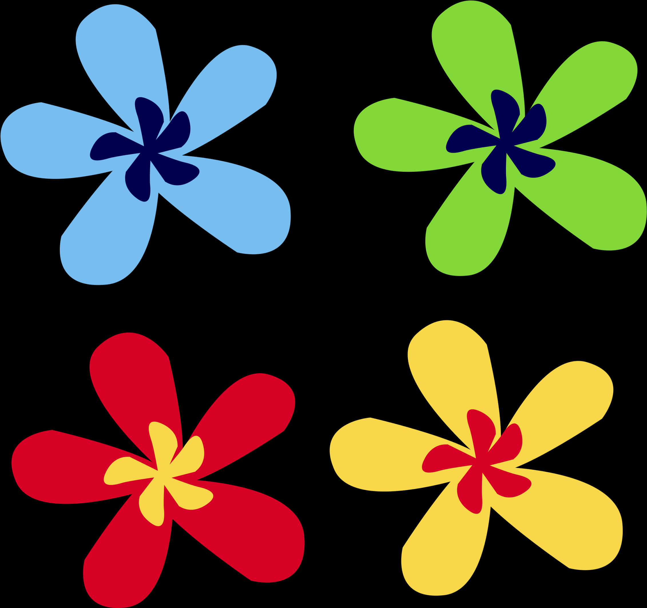 Colorful Abstract Flower Vector Illustration PNG Image