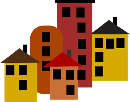 Colorful Abstract Houses PNG Image