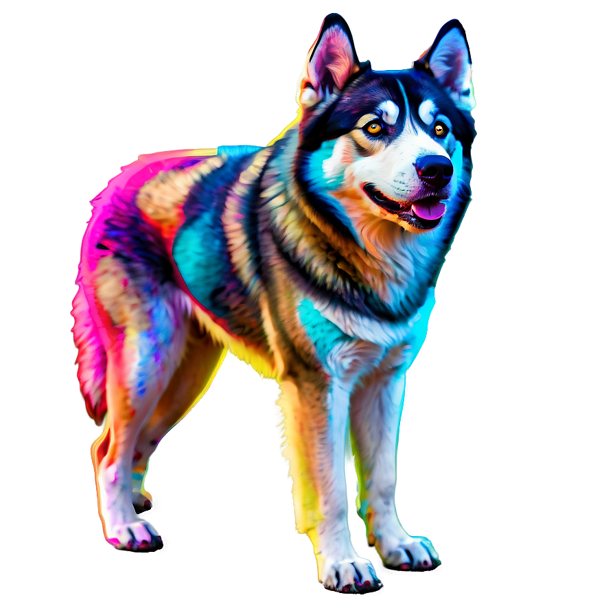 Colorful Abstract Husky Png Xjy2 PNG Image