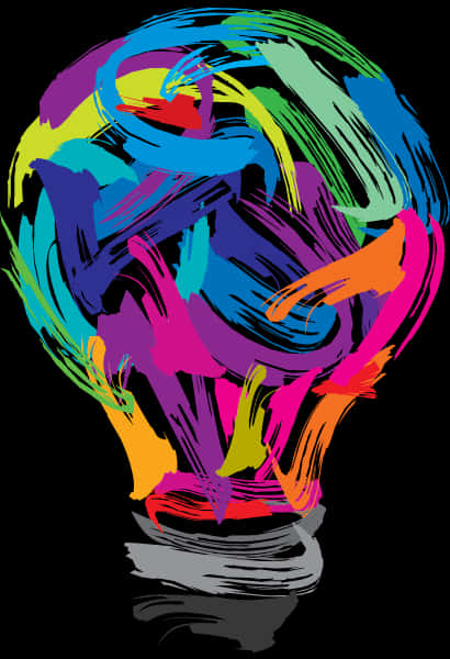 Colorful Abstract Lightbulb Illustration PNG Image