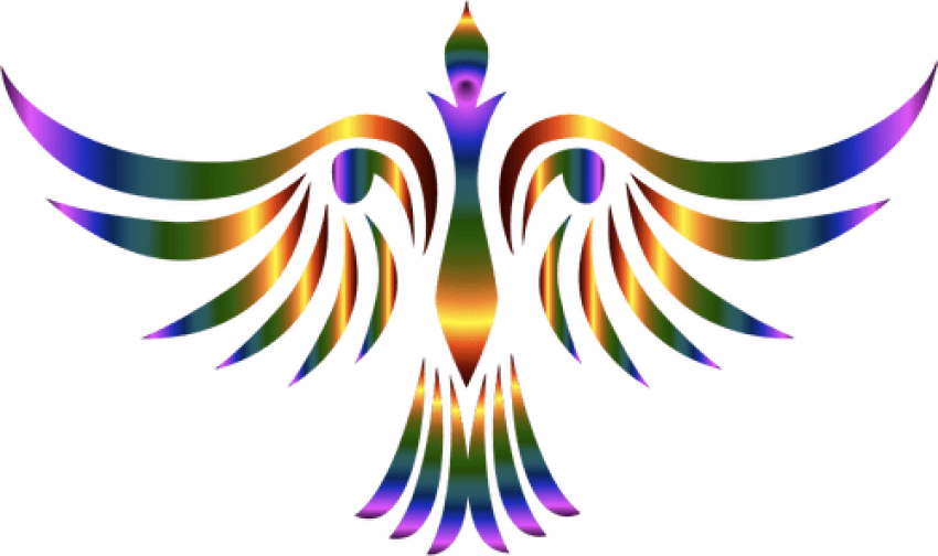 Colorful Abstract Phoenix Design PNG Image