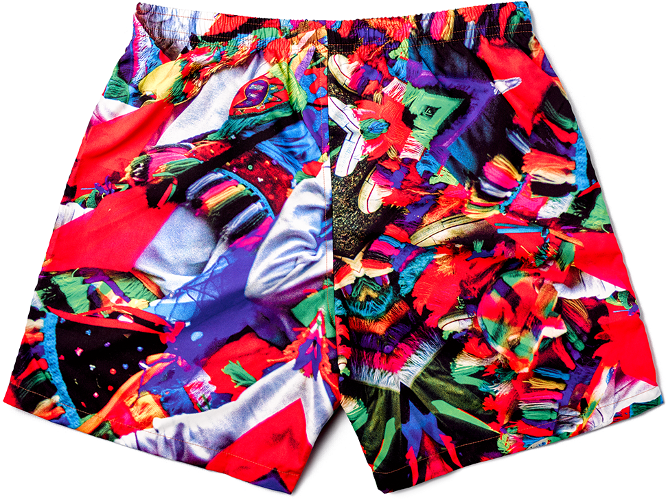 Colorful Abstract Print Shorts PNG Image