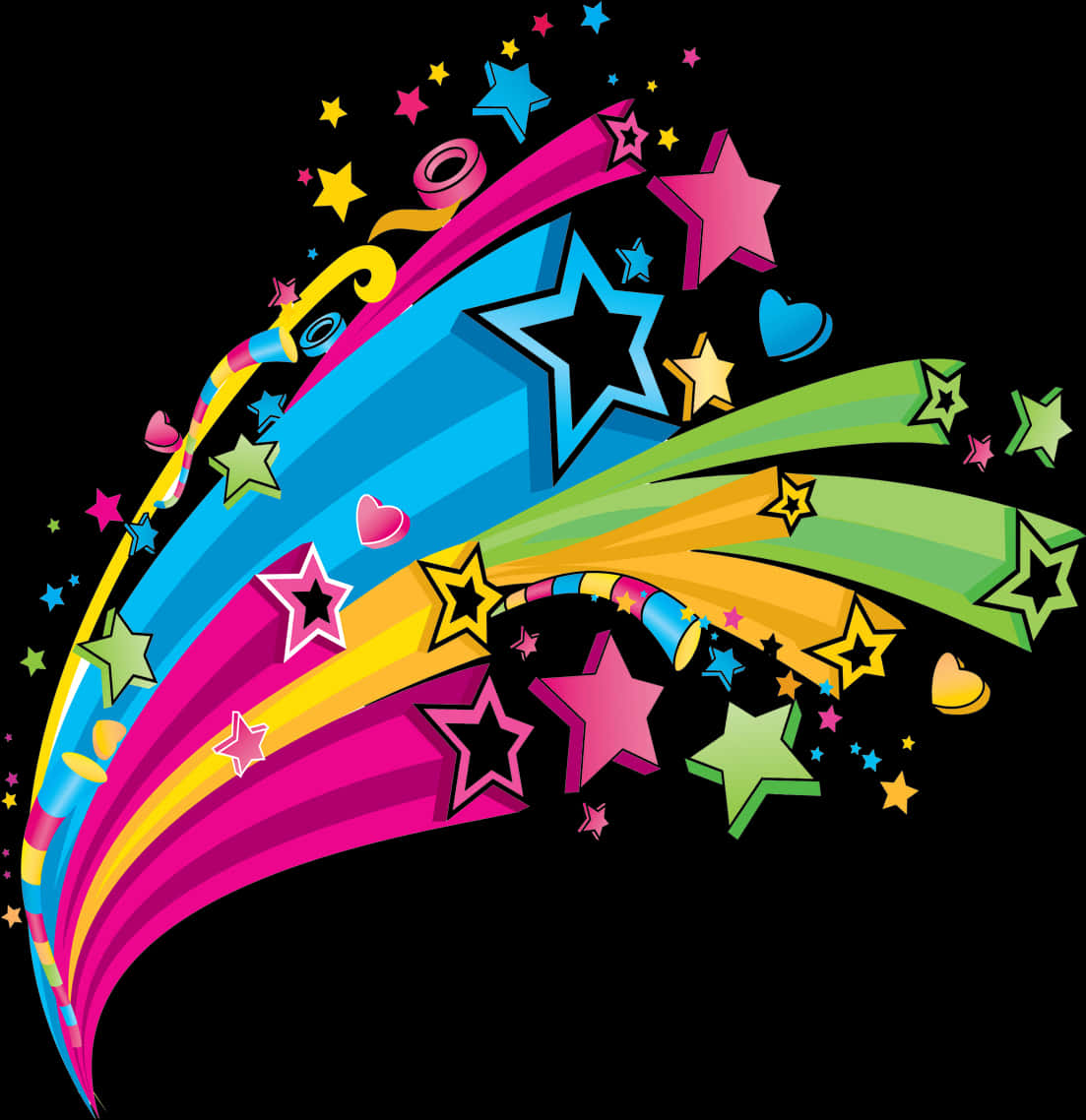 Colorful Abstract Shooting Star PNG Image