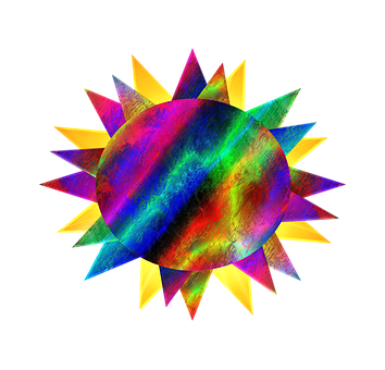 Colorful Abstract Starburst PNG Image