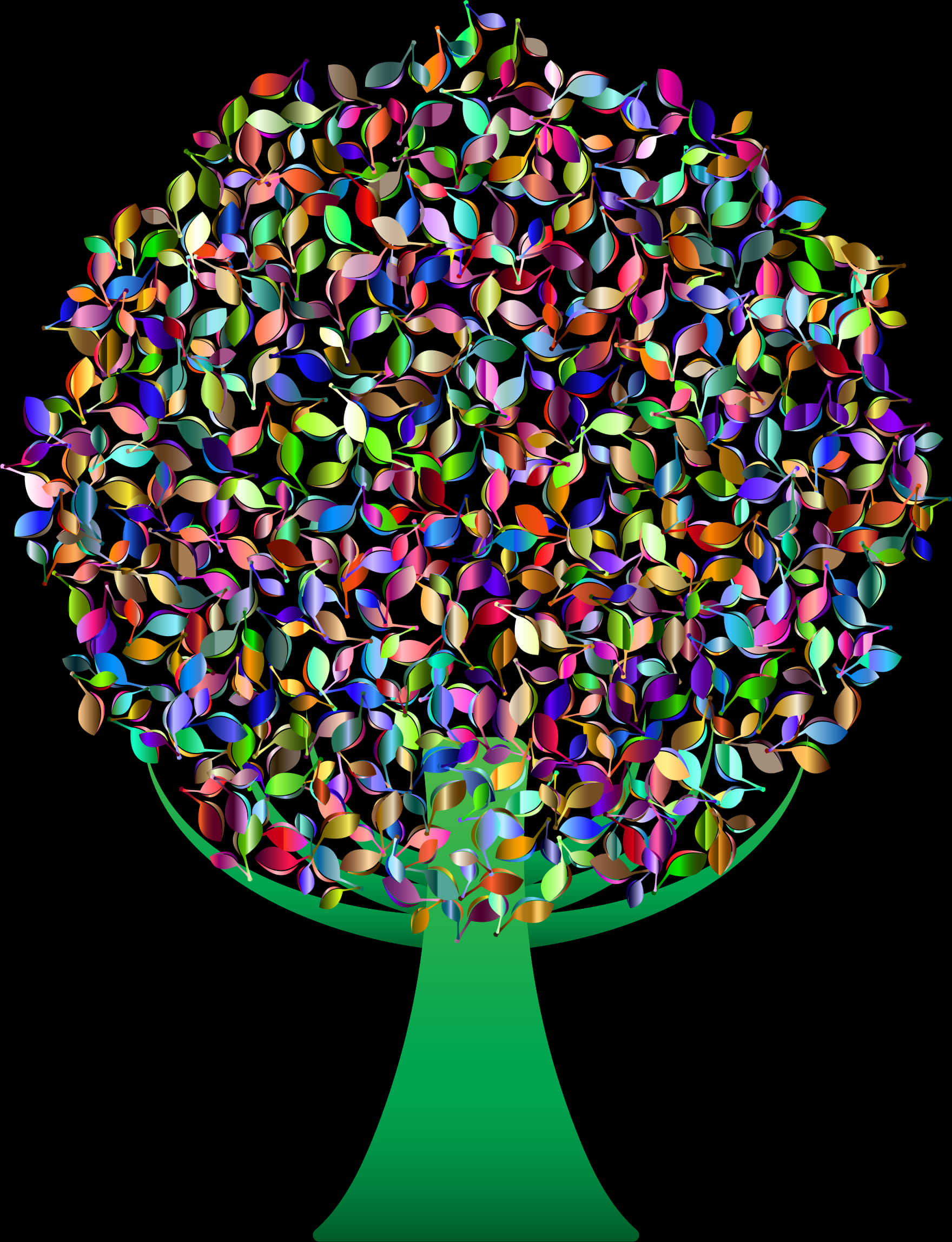 Colorful Abstract Tree Design PNG Image