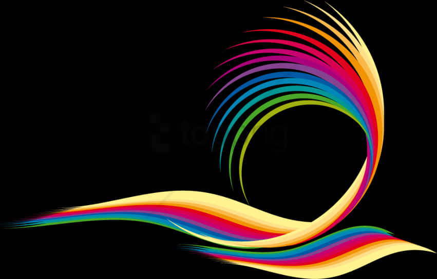 Colorful Abstract Wave Design PNG Image