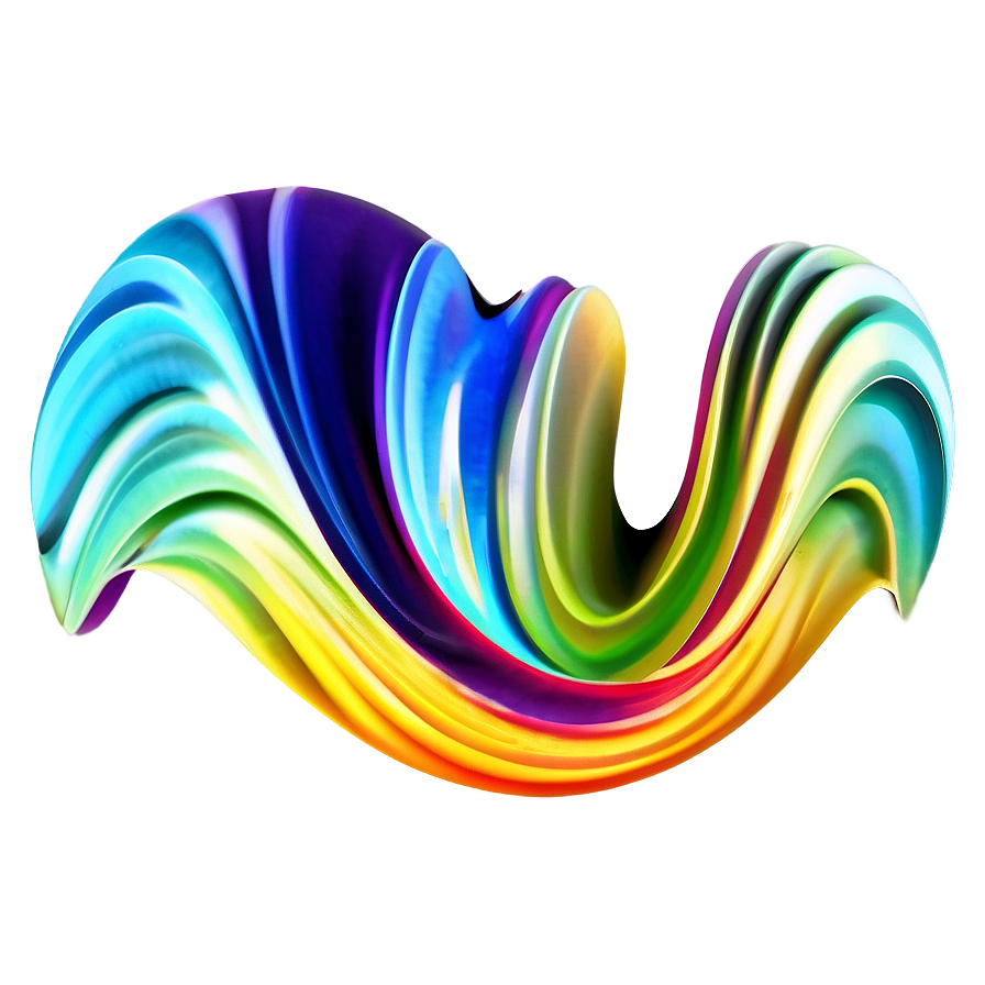 Colorful Abstract Waves Png Vui PNG Image