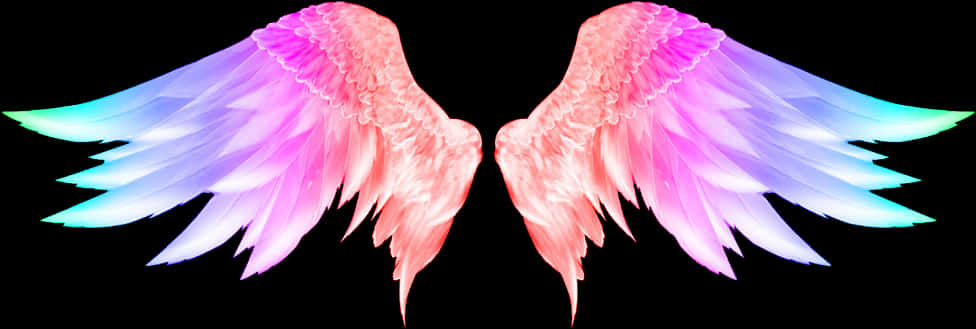 Colorful Angel Wings Graphic PNG Image