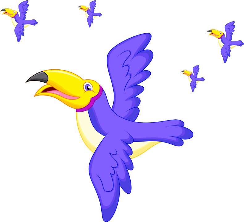 Colorful_ Animated_ Flying_ Birds PNG Image