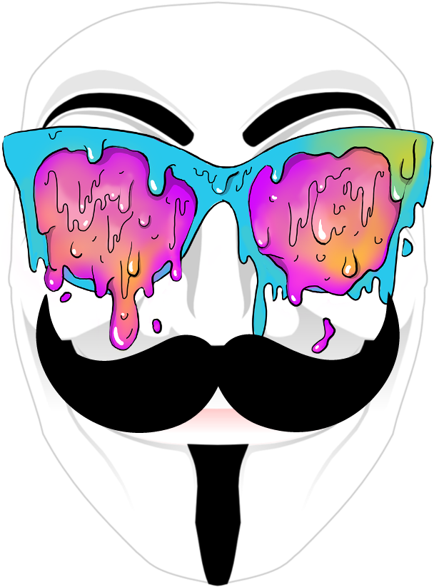 Colorful Anonymous Mask Artwork PNG Image