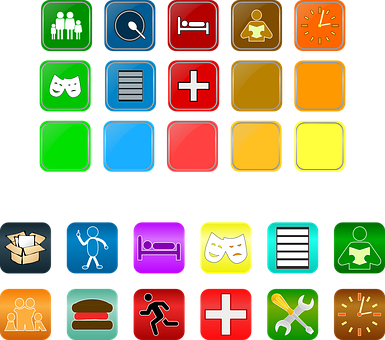 Colorful App Icons Collection PNG Image