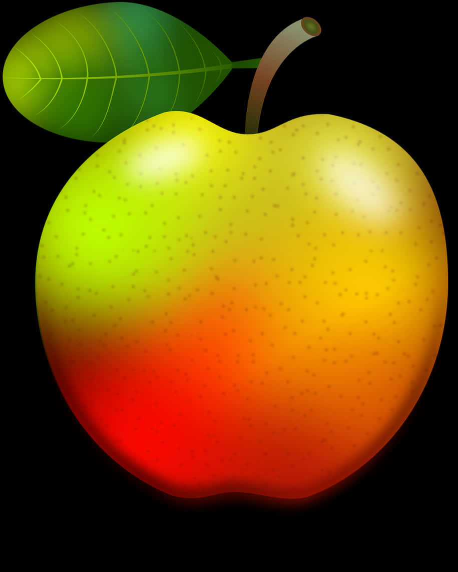 Colorful Apple Illustration PNG Image