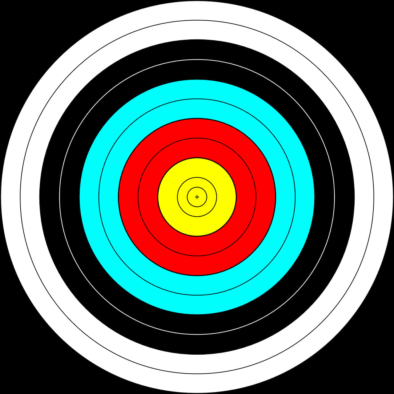 Colorful Archery Target Center Bullseye PNG Image