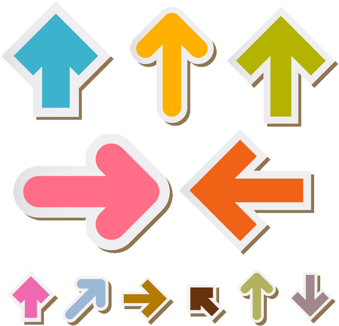 Colorful Arrow Collection PNG Image