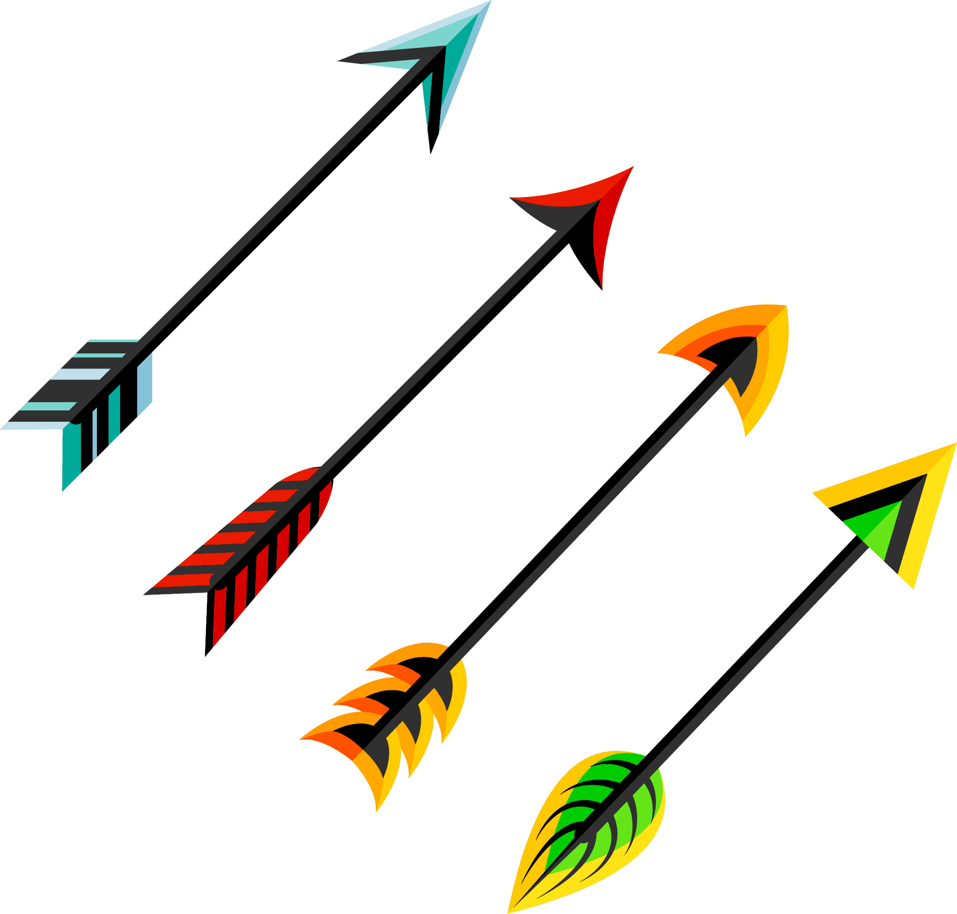 Colorful Arrows Illustration PNG Image