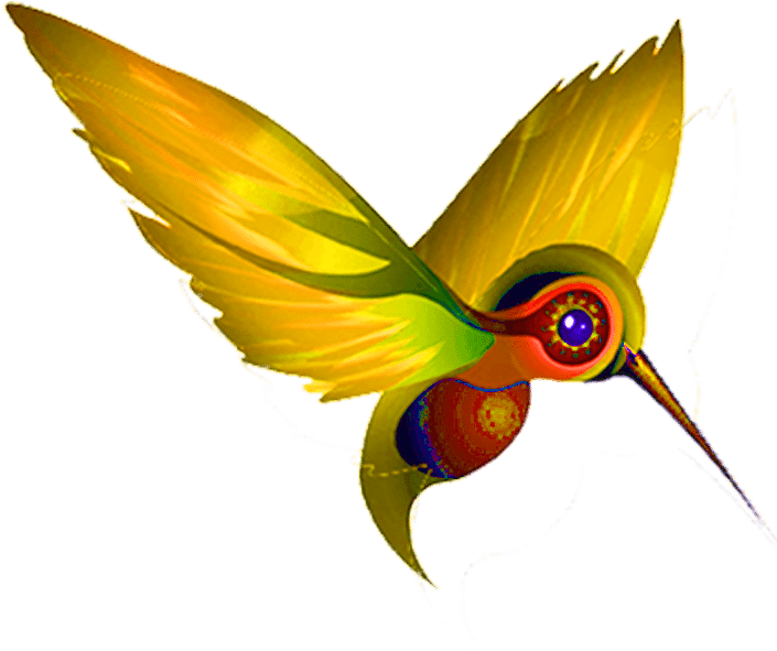 Colorful Artistic Hummingbird Illustration PNG Image