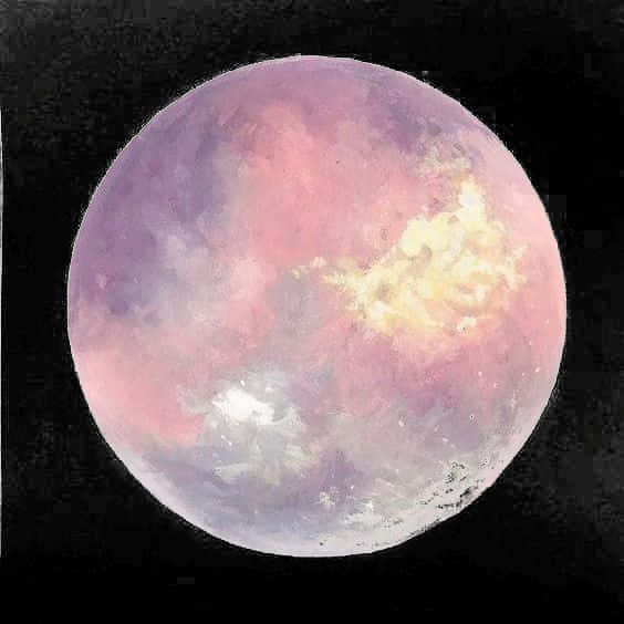 Colorful Artistic Moon Rendering PNG Image