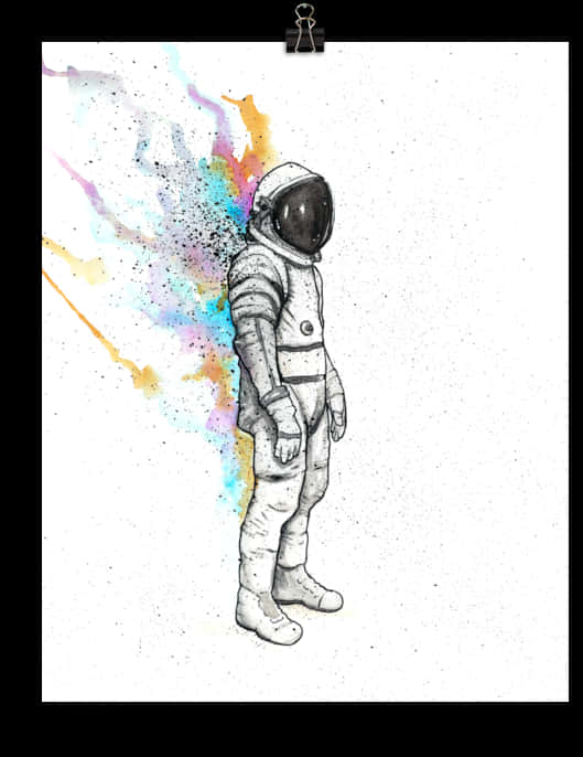 Colorful Astronaut Artwork PNG Image