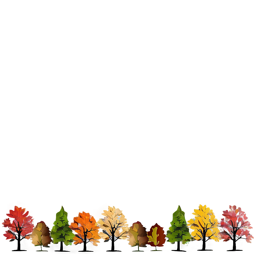 Colorful Autumn Trees Lineup Png Dhq97 PNG Image