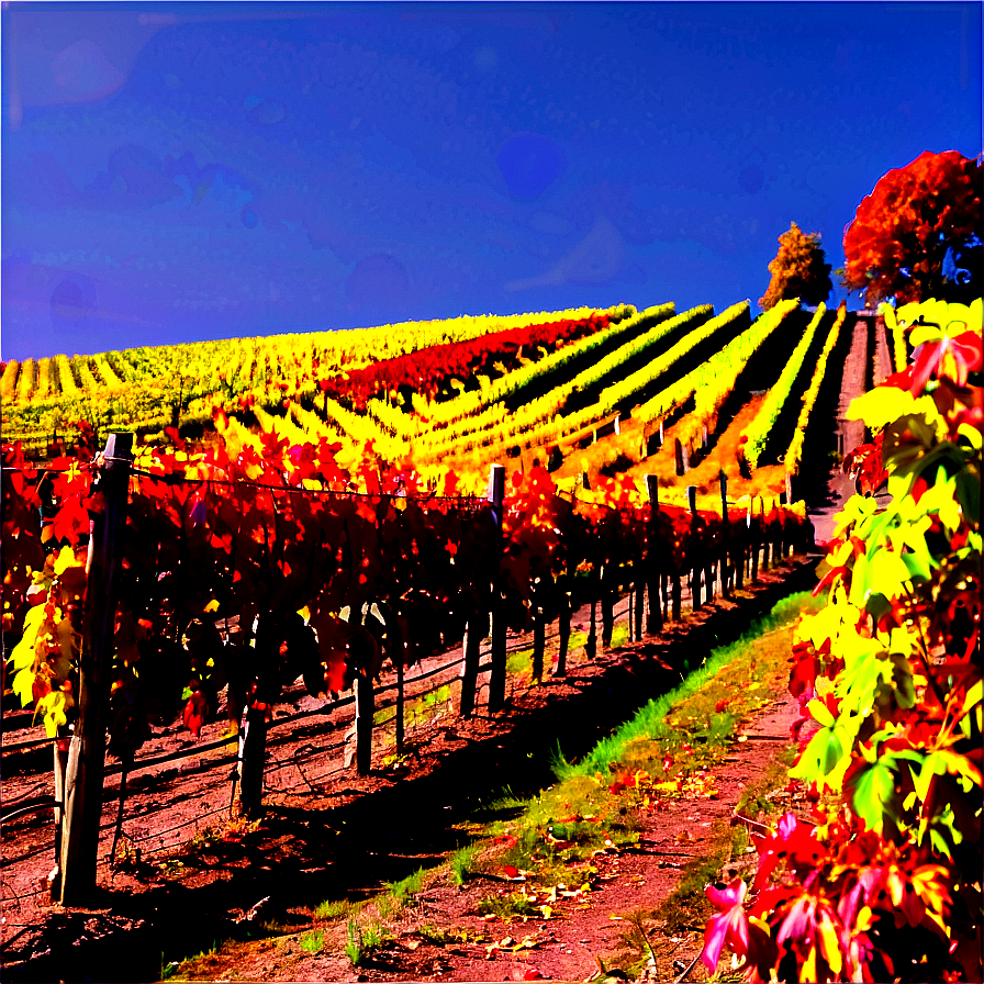 Colorful Autumn Vineyard Landscape Png Ljs17 PNG Image