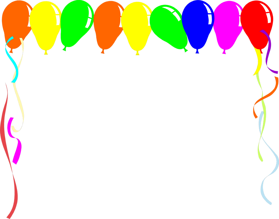 Colorful Balloon Border Clipart PNG Image