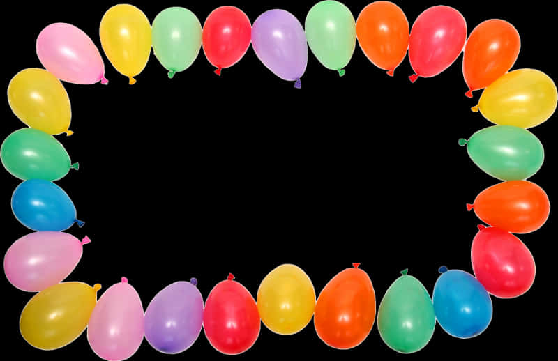 Colorful Balloon Frame Transparent Background PNG Image