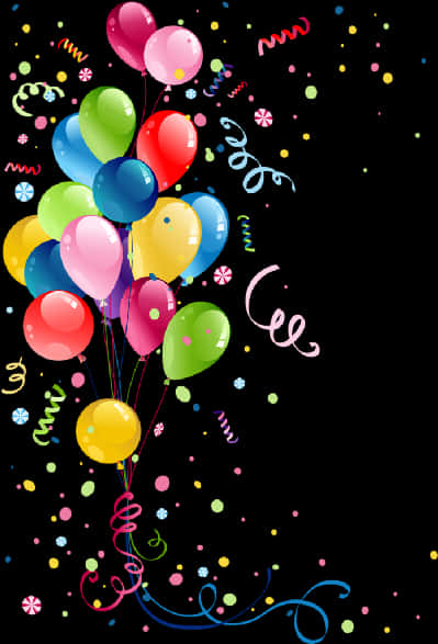 Colorful Balloons Celebration Background PNG Image