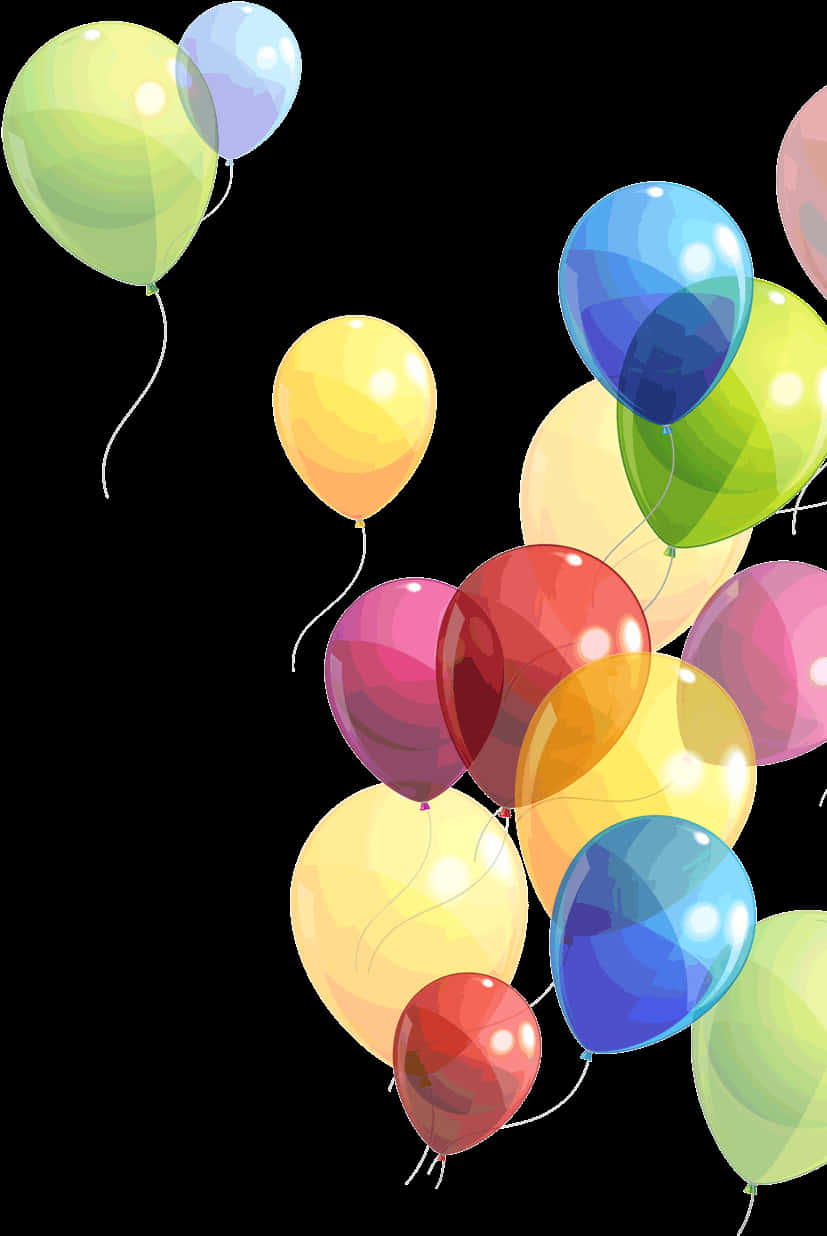 Colorful Balloons Festive Background PNG Image