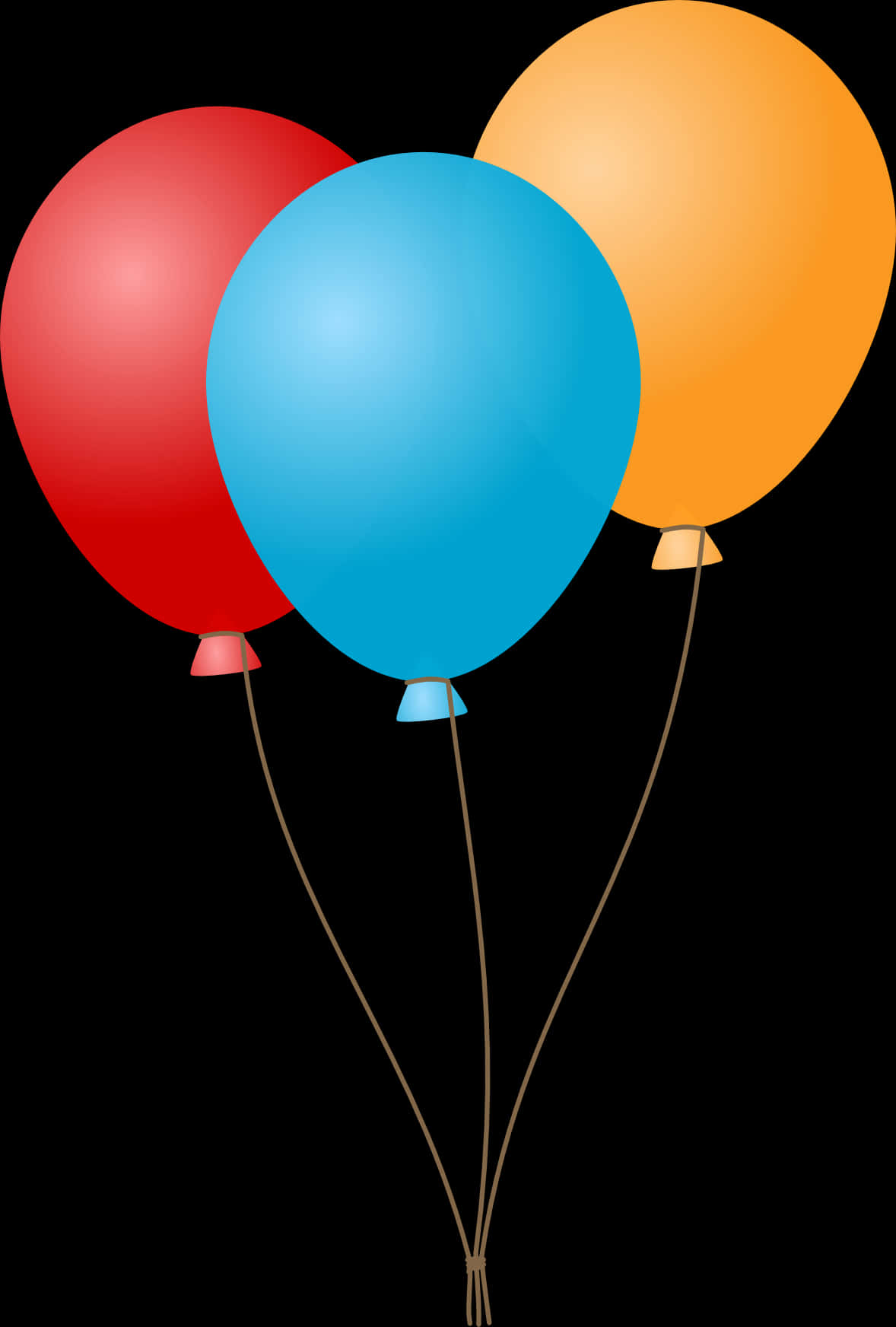 Colorful Balloonson Black Background PNG Image