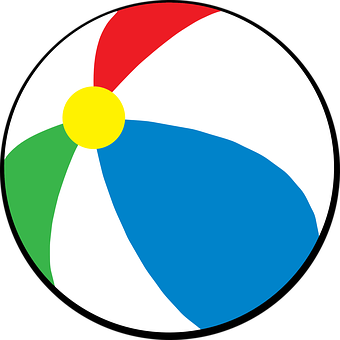 Colorful Beach Ball Graphic PNG Image