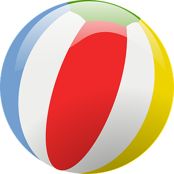 Colorful Beach Ball Graphic PNG Image